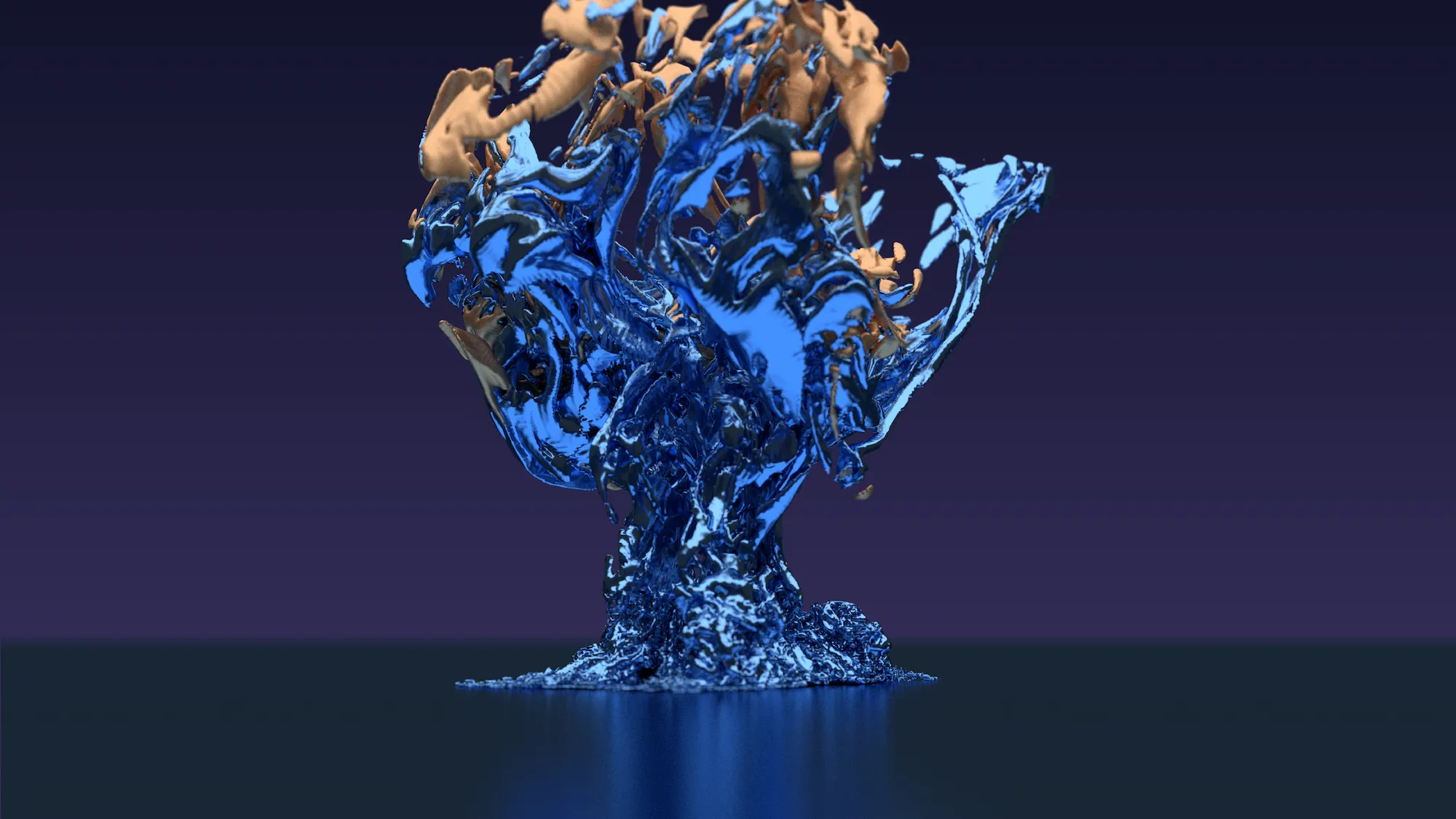 Deep Water Asteroid Impact