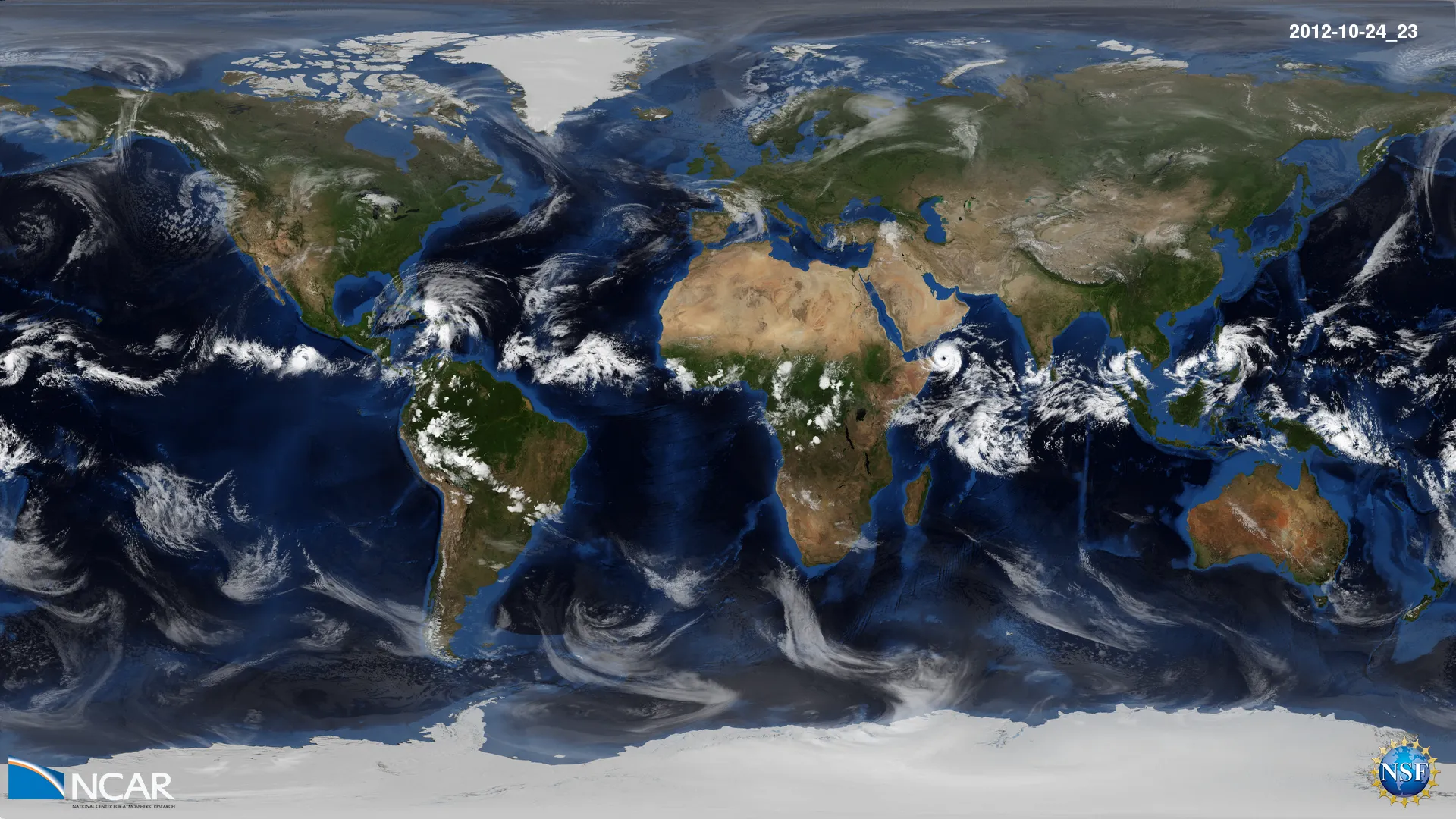 Global weather simulation