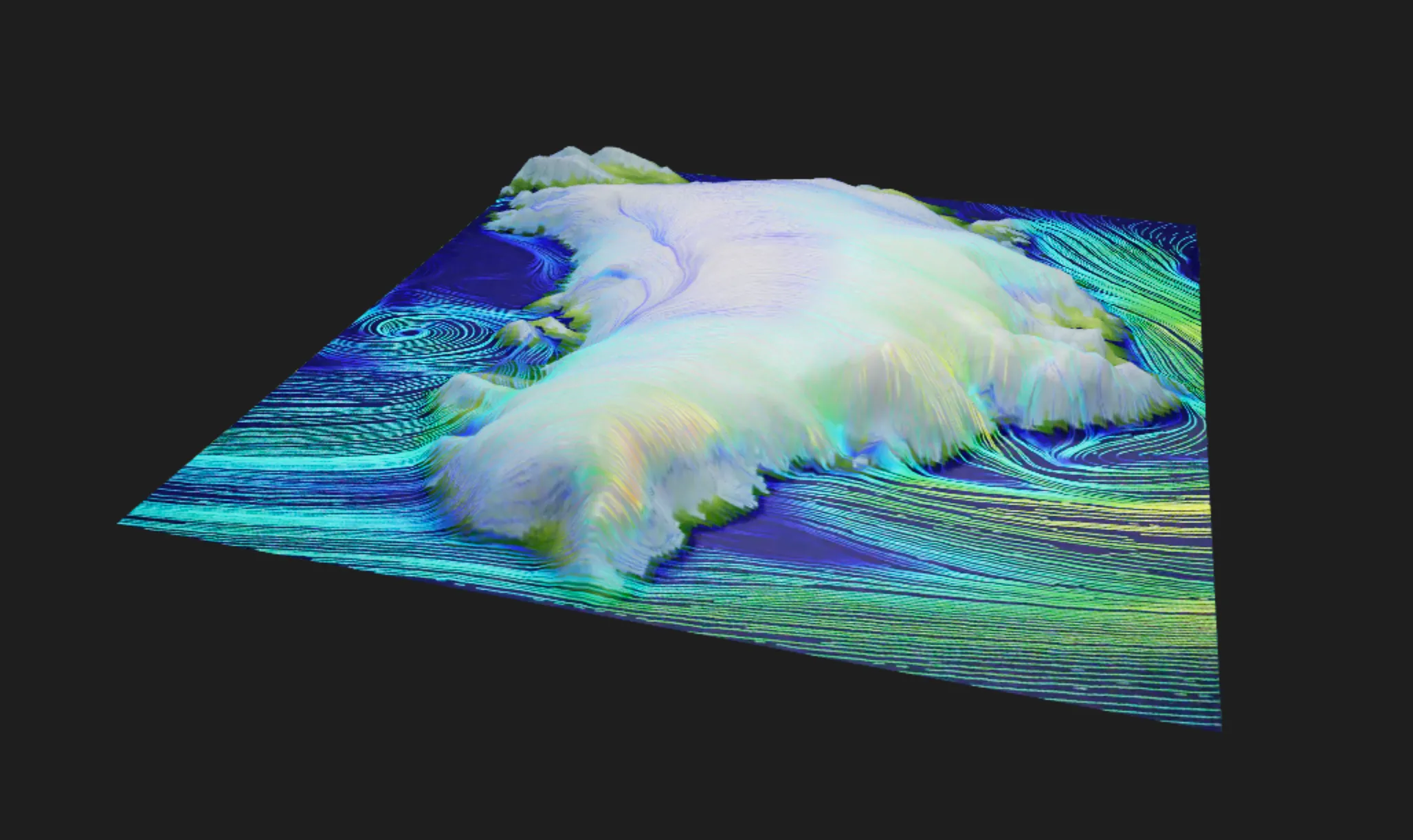 Wind Speed Over Greenland (3D Interactive)