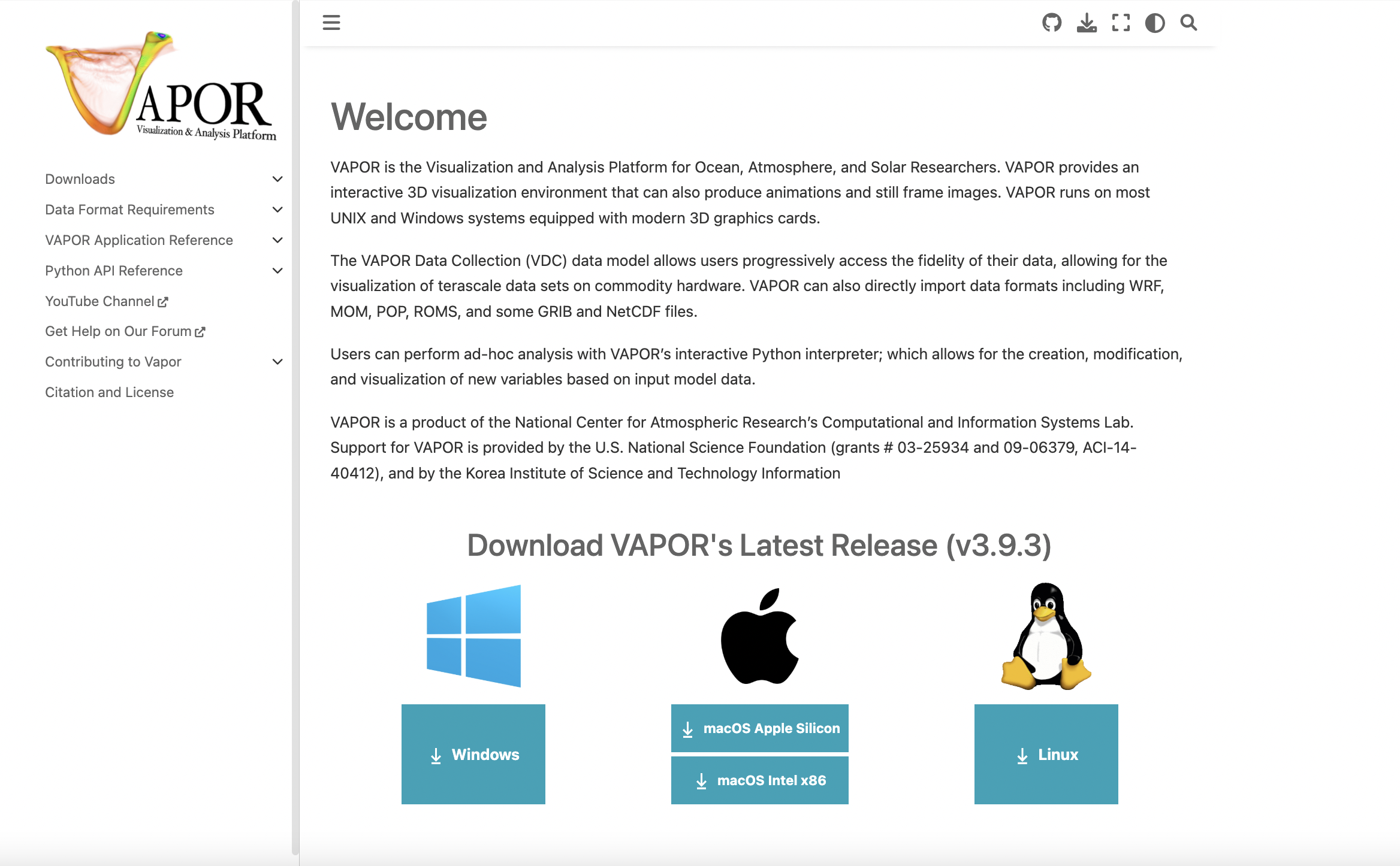 VAPOR documentation